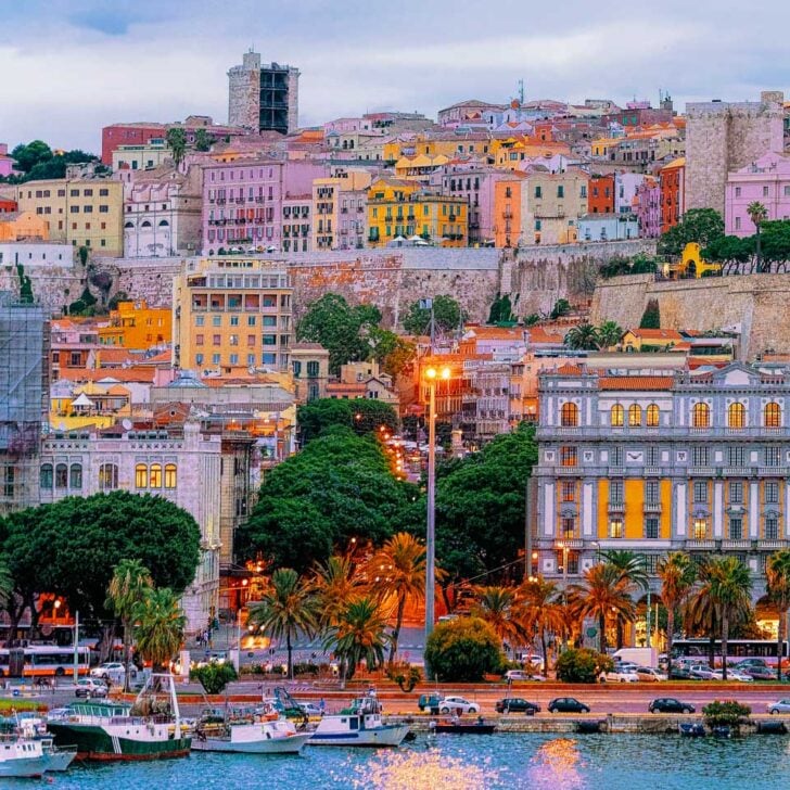La Marina in Cagliari Italy sunset