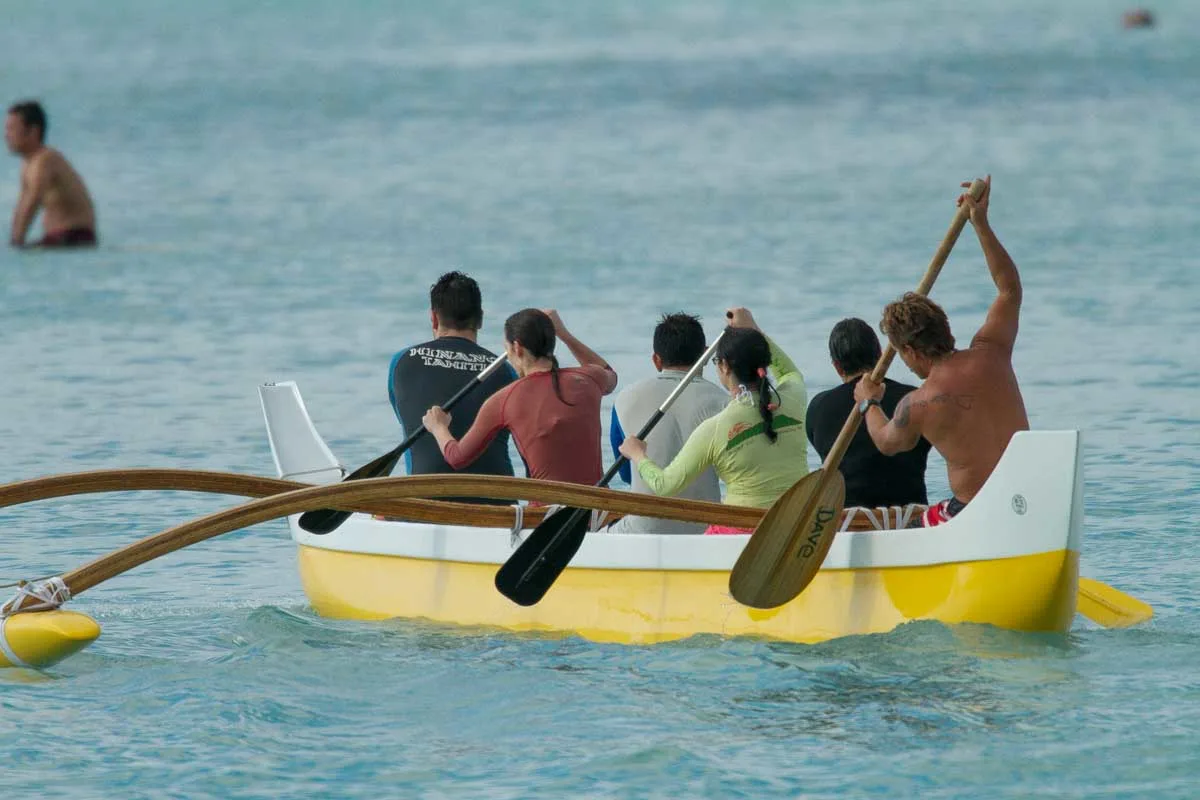 People go out in an Outrigger boat in Waikiki Honolulu Hawaii (69)