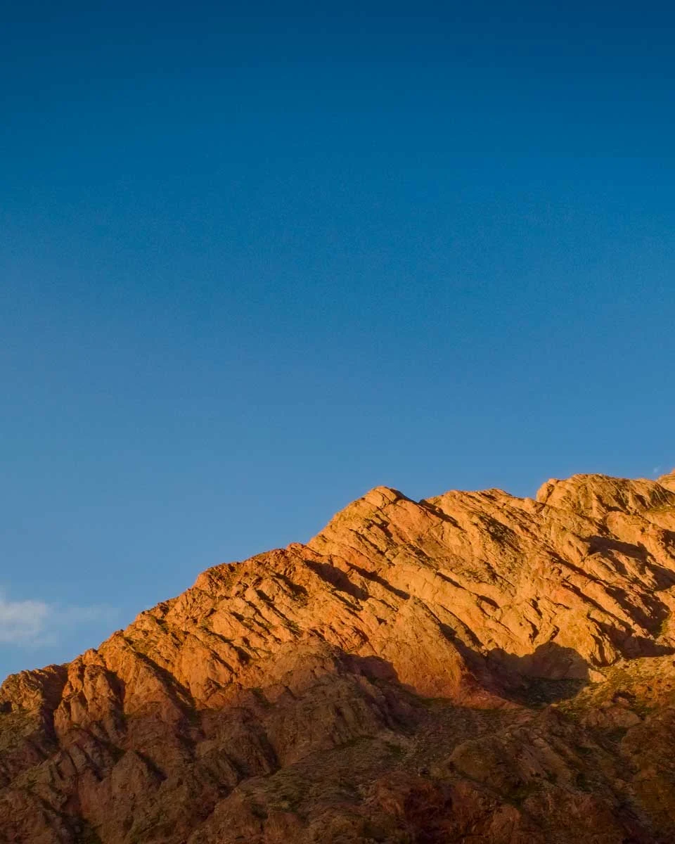 Sunset against the mountains outside of Mendoza Argentina