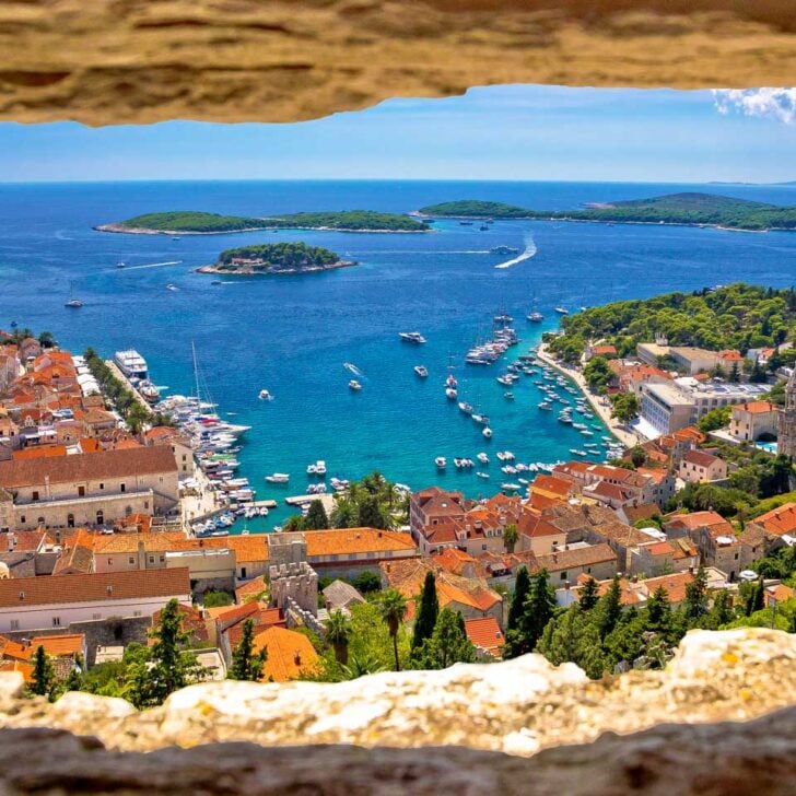 The view of Hvar Croatia from Fortica (Španjola) Fortress (2)