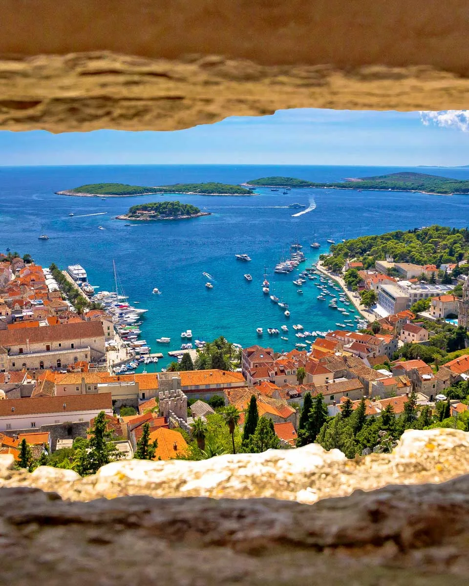 The view of Hvar Croatia from Fortica (&Scaron;panjola) Fortress (2)