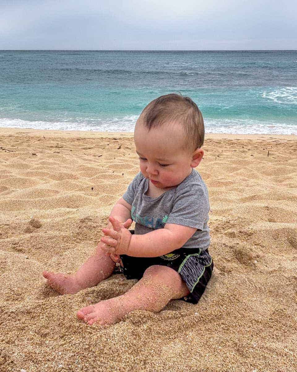 Trelle-baby-on-Sunset-Beach-North-Shore-Oahu-Hawaii