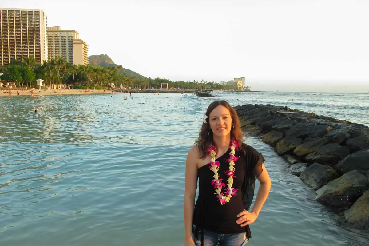 Trelle on the beach in Oahu Hawaii