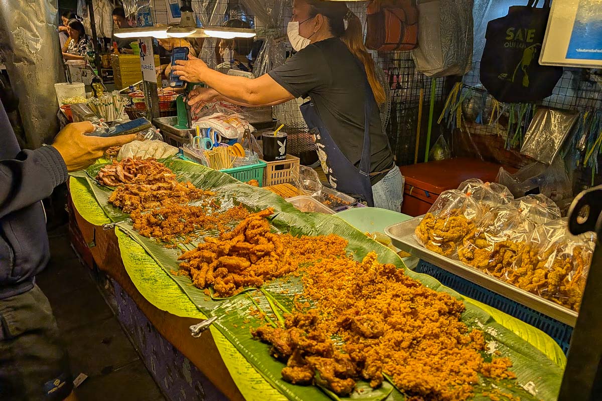 Food eaten at the Chaweng night market in Koh Samui Thailand