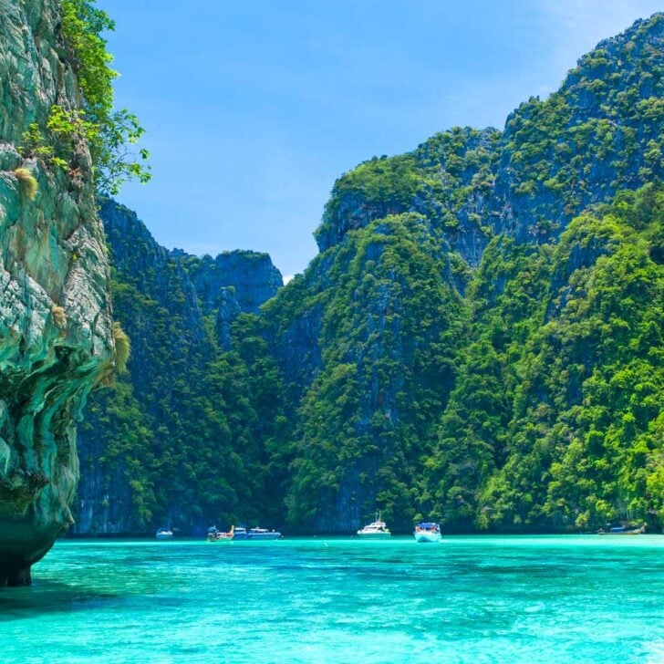 Near Maya Bay on a tour in Phi Phi Thailand