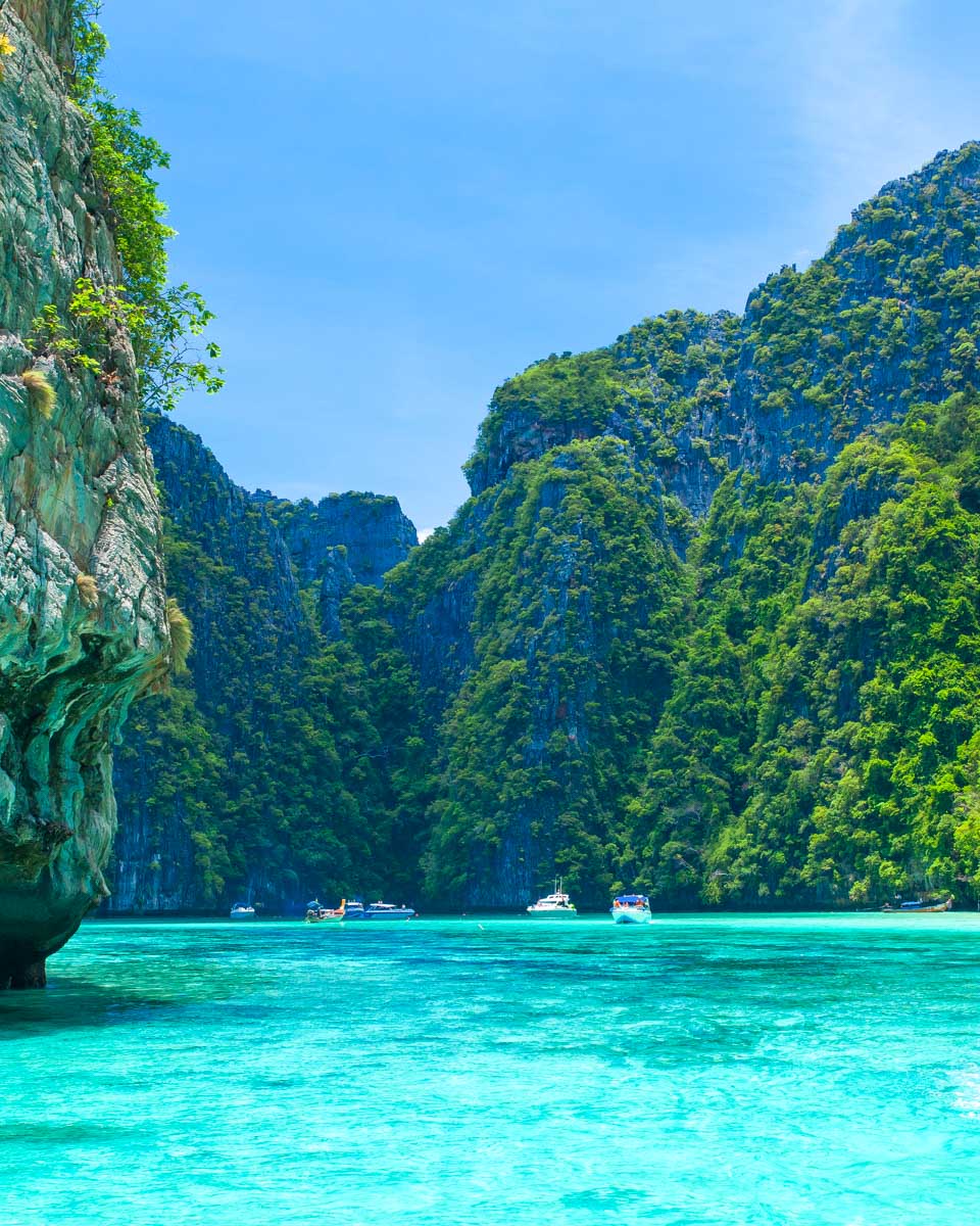 Near Maya Bay on a tour in Phi Phi Thailand