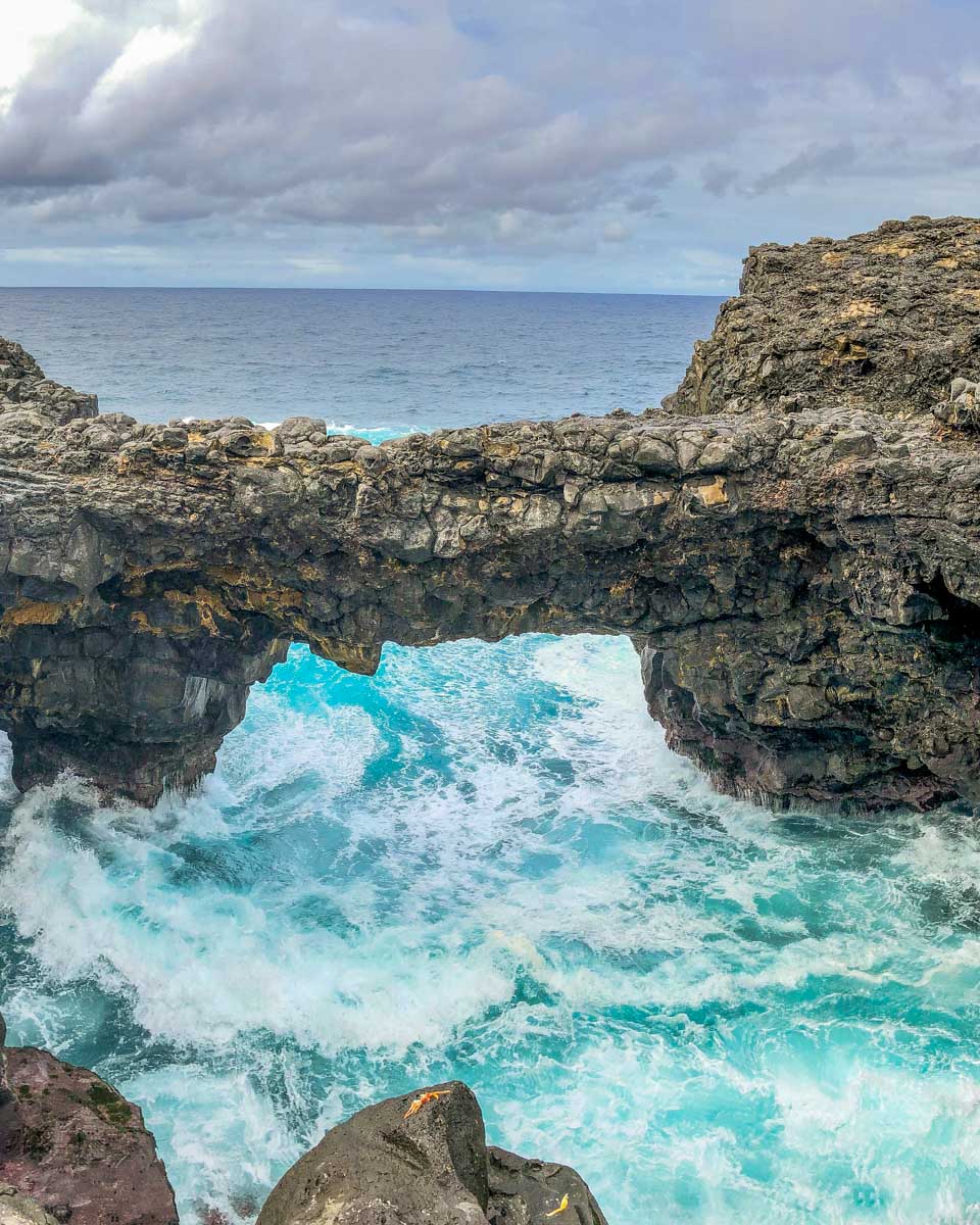 Pont Naturel in Mauritius. Natural Bridge