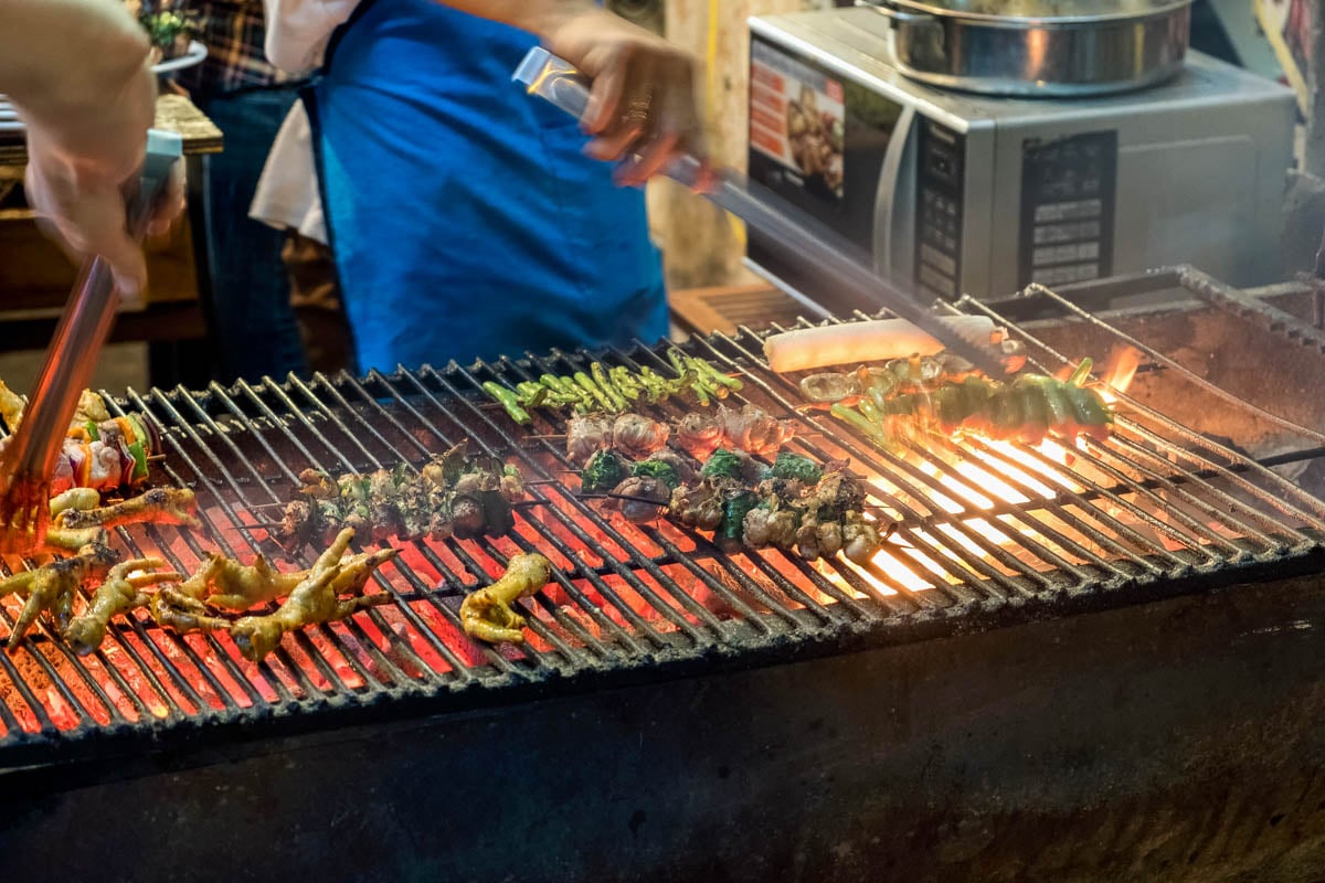 Sapa night market meat grilled coof food Vietnam
