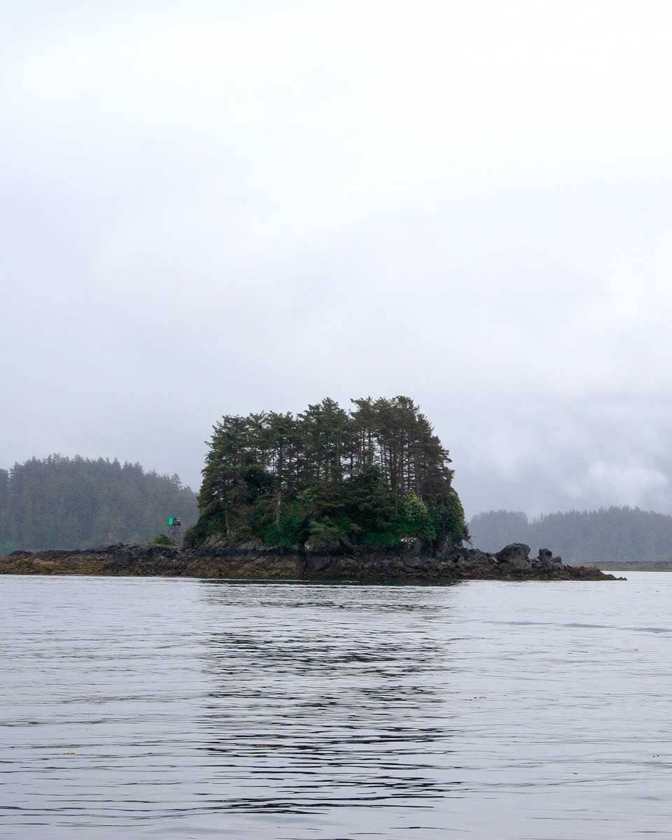 An island in the Sitka Sound Alaska