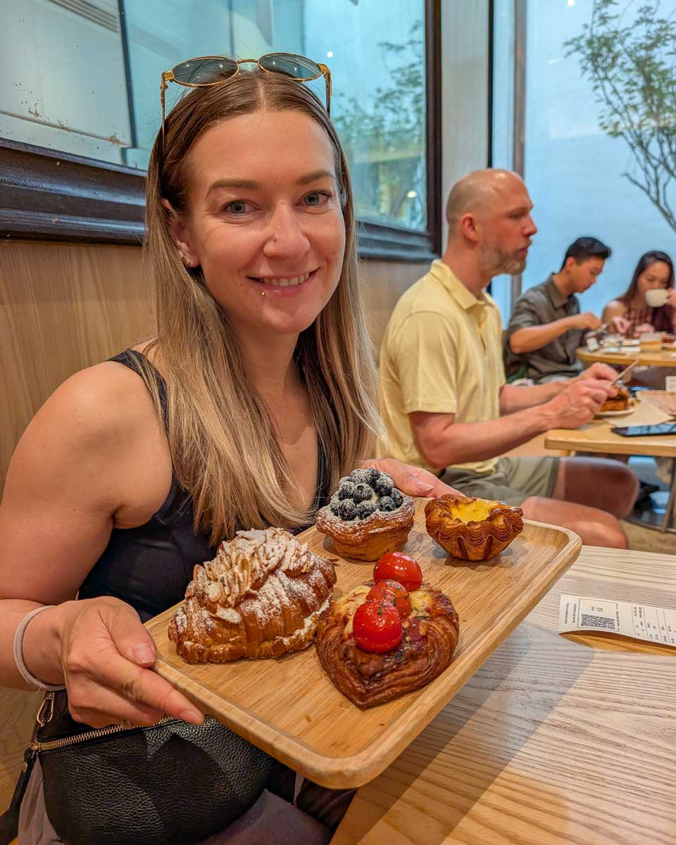 Bailey holds pastries at KLCG Confectionery & Bakery, Medan Pasar in Kuala Lumpur Malaysia (2)
