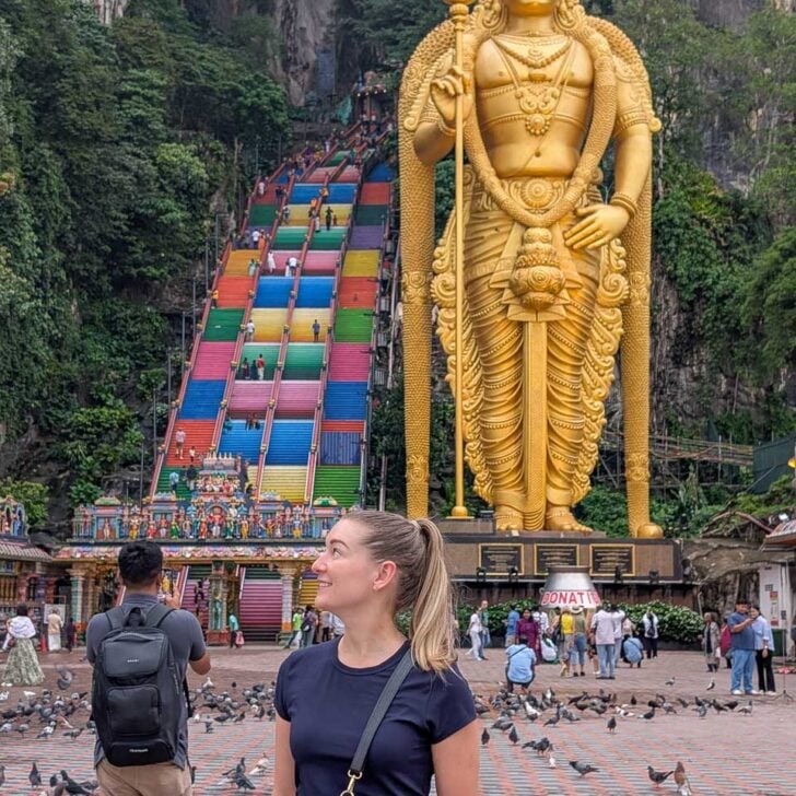 Bailey in front of the Batu Caves in Kuala Lumpur Malaysia (14)
