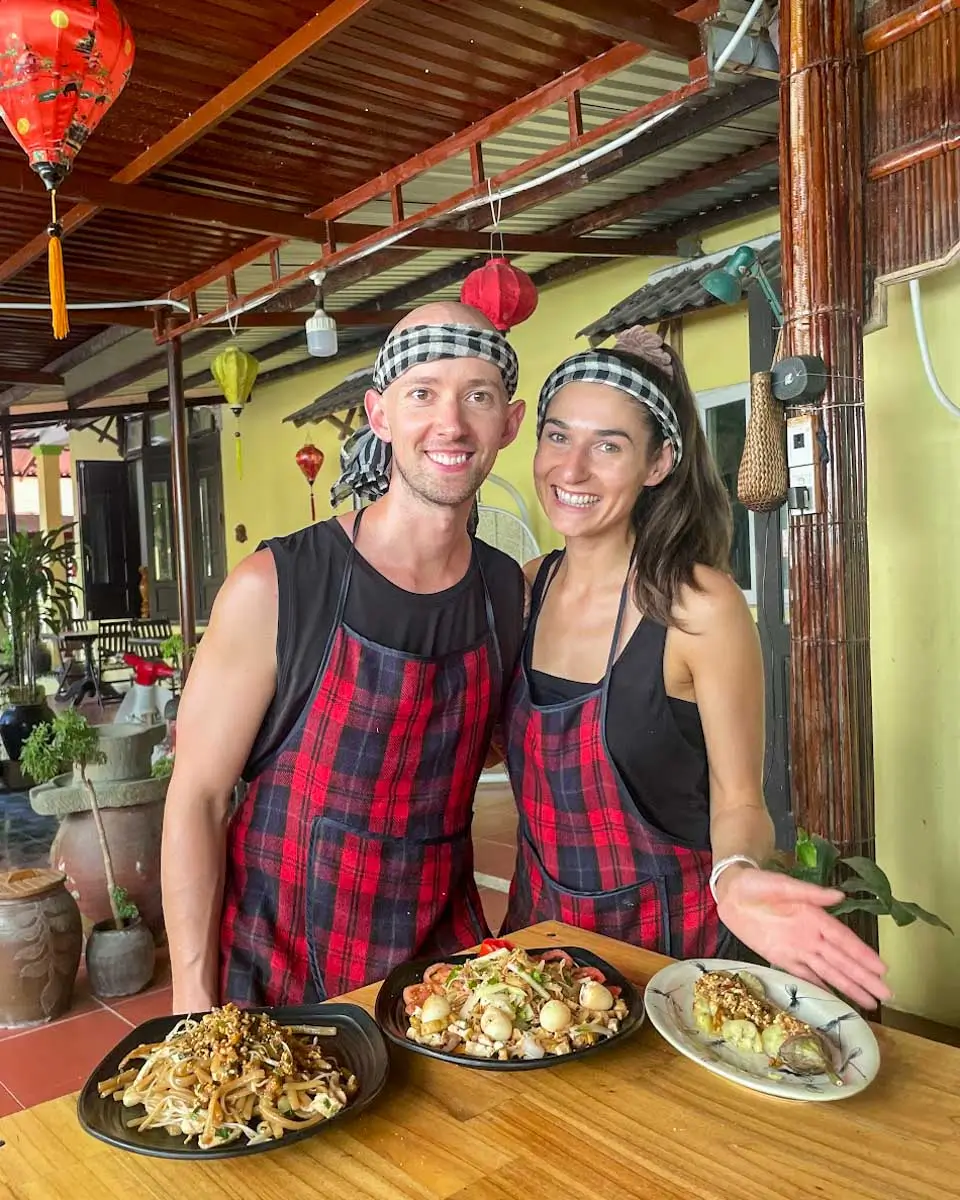 Brittni and Jesse at cooking class in Hoi An, Vietnam