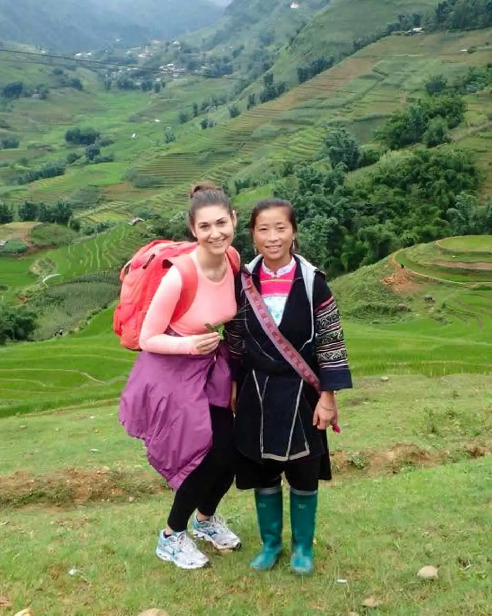 Brittni with a local in Sapa, Vietnam