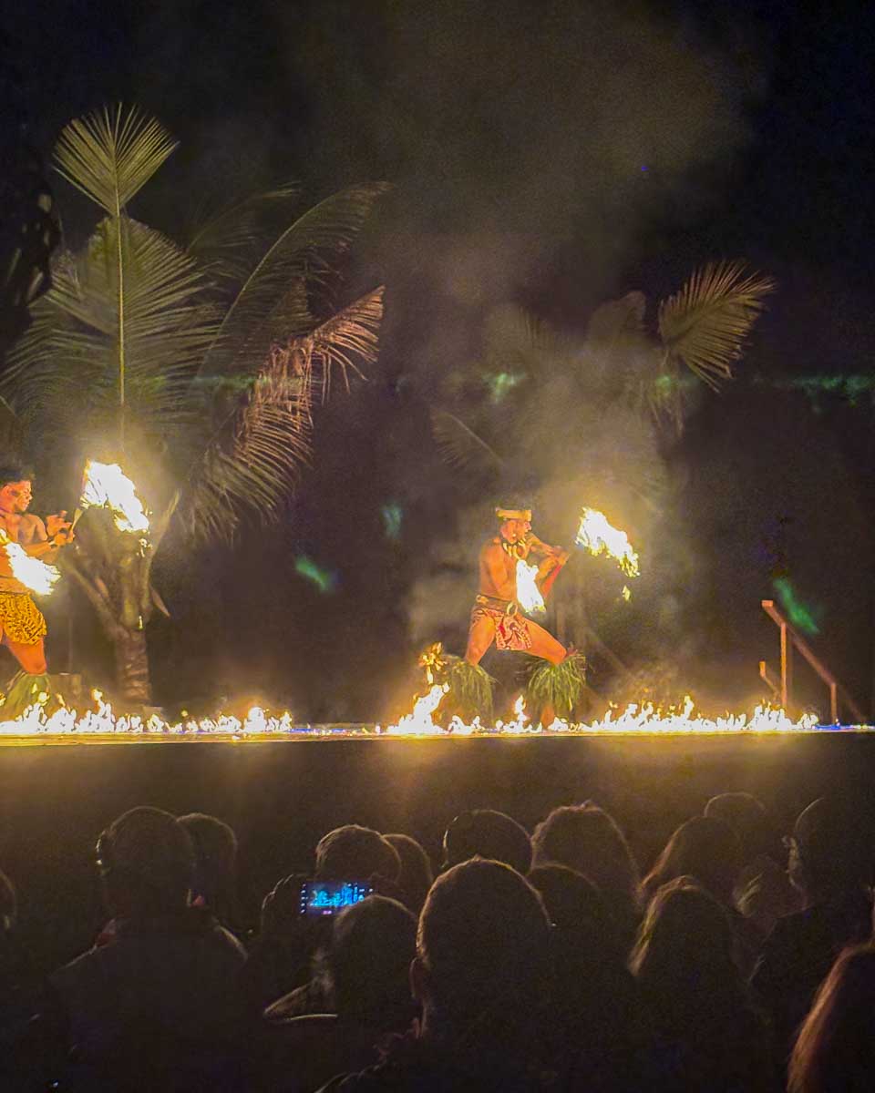 Fire-dancers-at-a-luau-on Big Island Hawaii