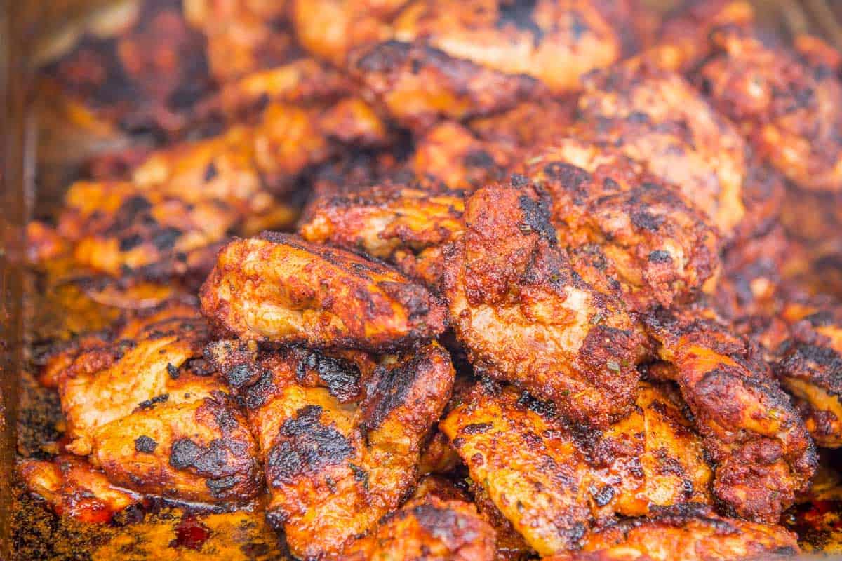 Grilled chicken eaten for dinner in Montego Bay Jamaica