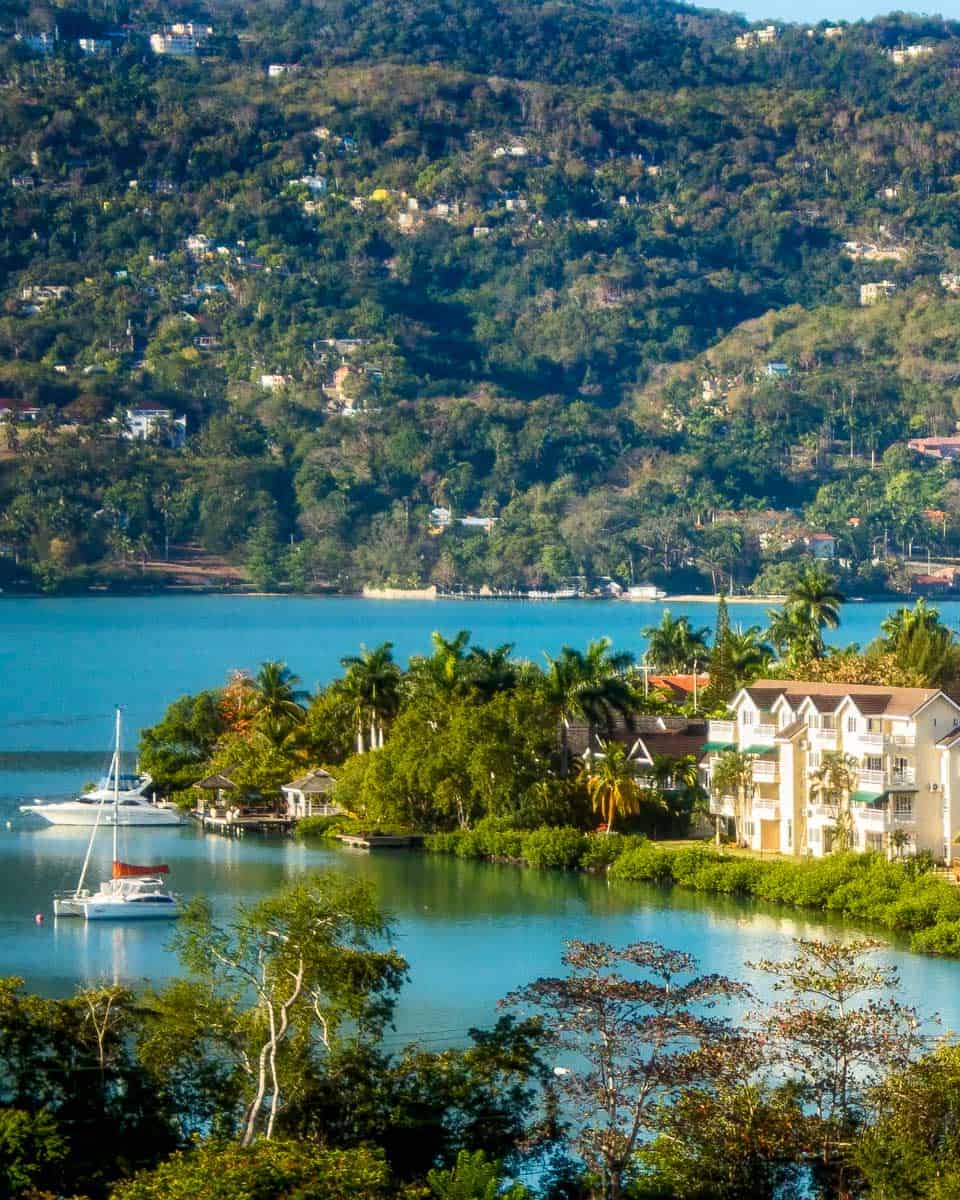Looking out over Montego Bay Jamaica on a tour
