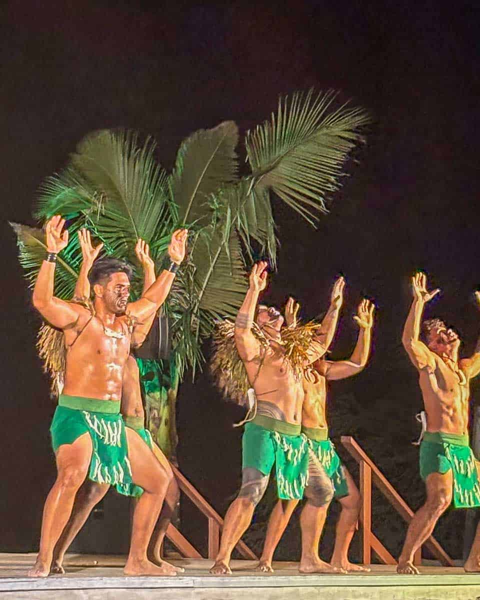 Men at a luau on Big Island Hawaii
