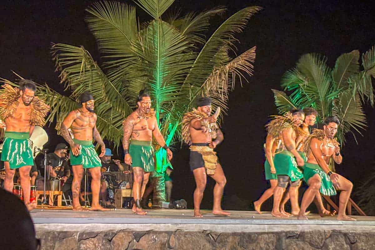 Men-dance-at-a-luau-on Big Island Hawaii