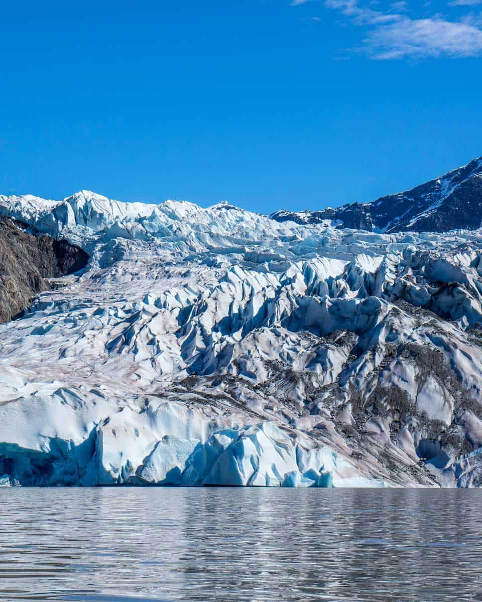 Mendenhall Glacier Lake and glacier seen in Alaska
