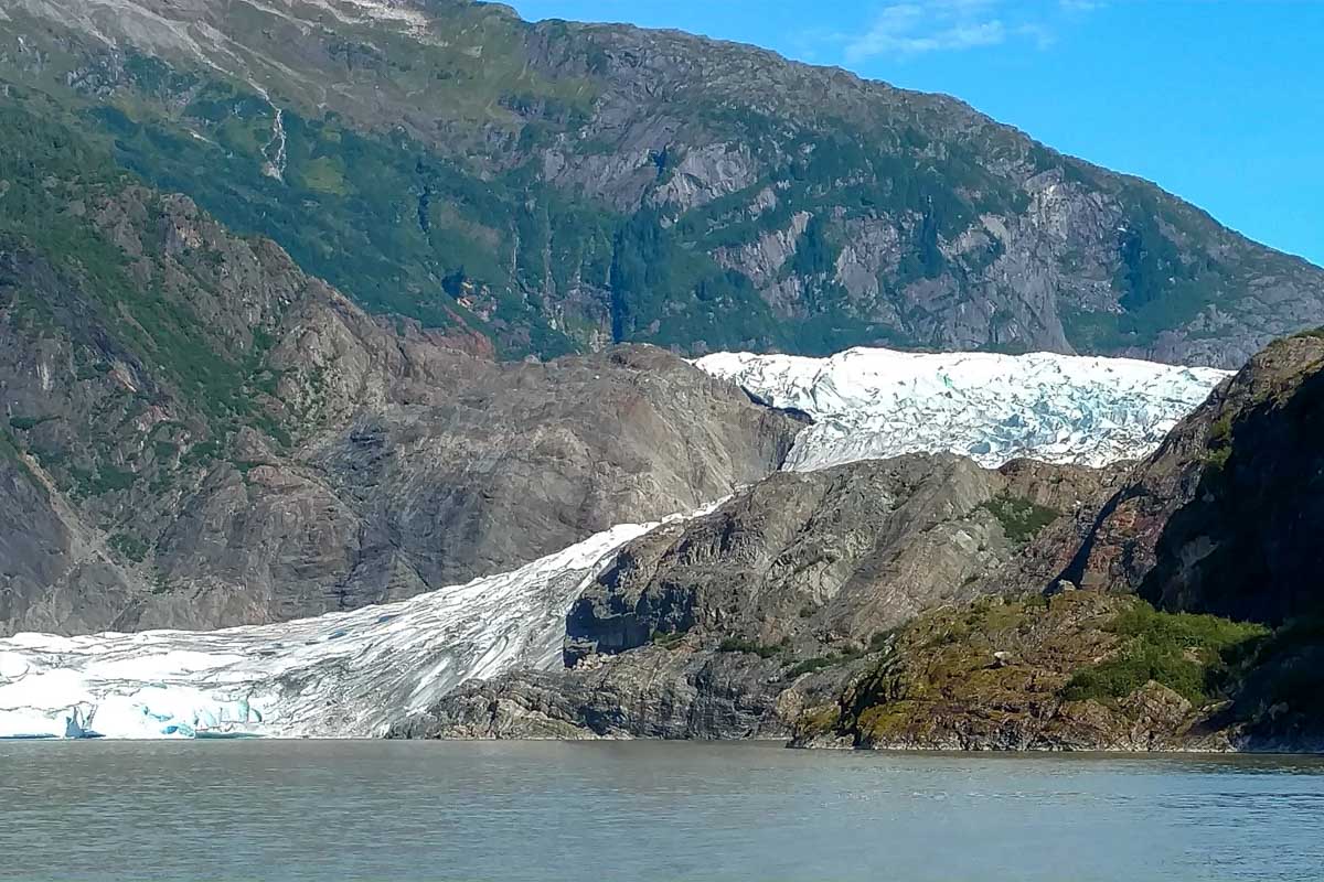 Mendenhall glacier on a sunny day Alaska