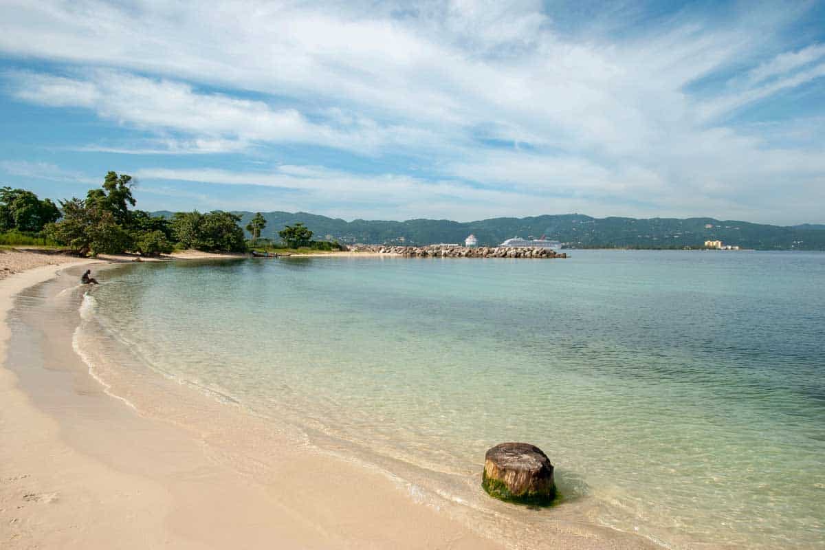 Morning on the beach in Montego Bay Jamaica