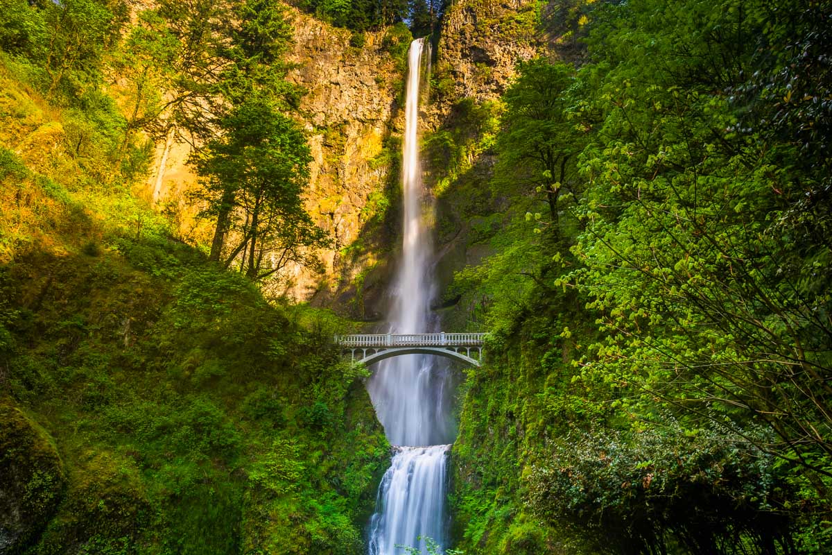 Multnomah Falls in the morning near Portland Oregon