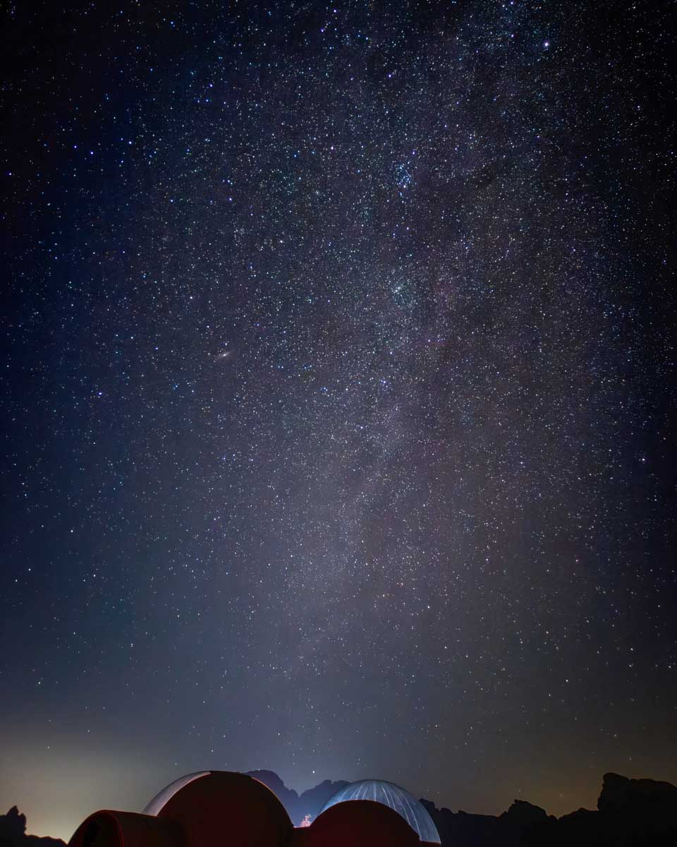 Night stars seen in Wadi Rum