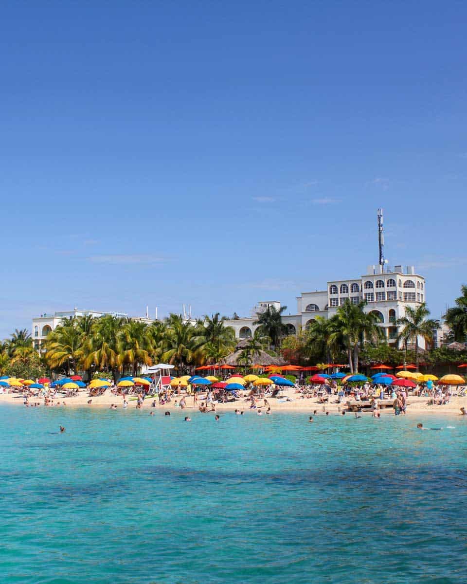 People at Doctors Cave Beach, Montego Bay, Jamaica