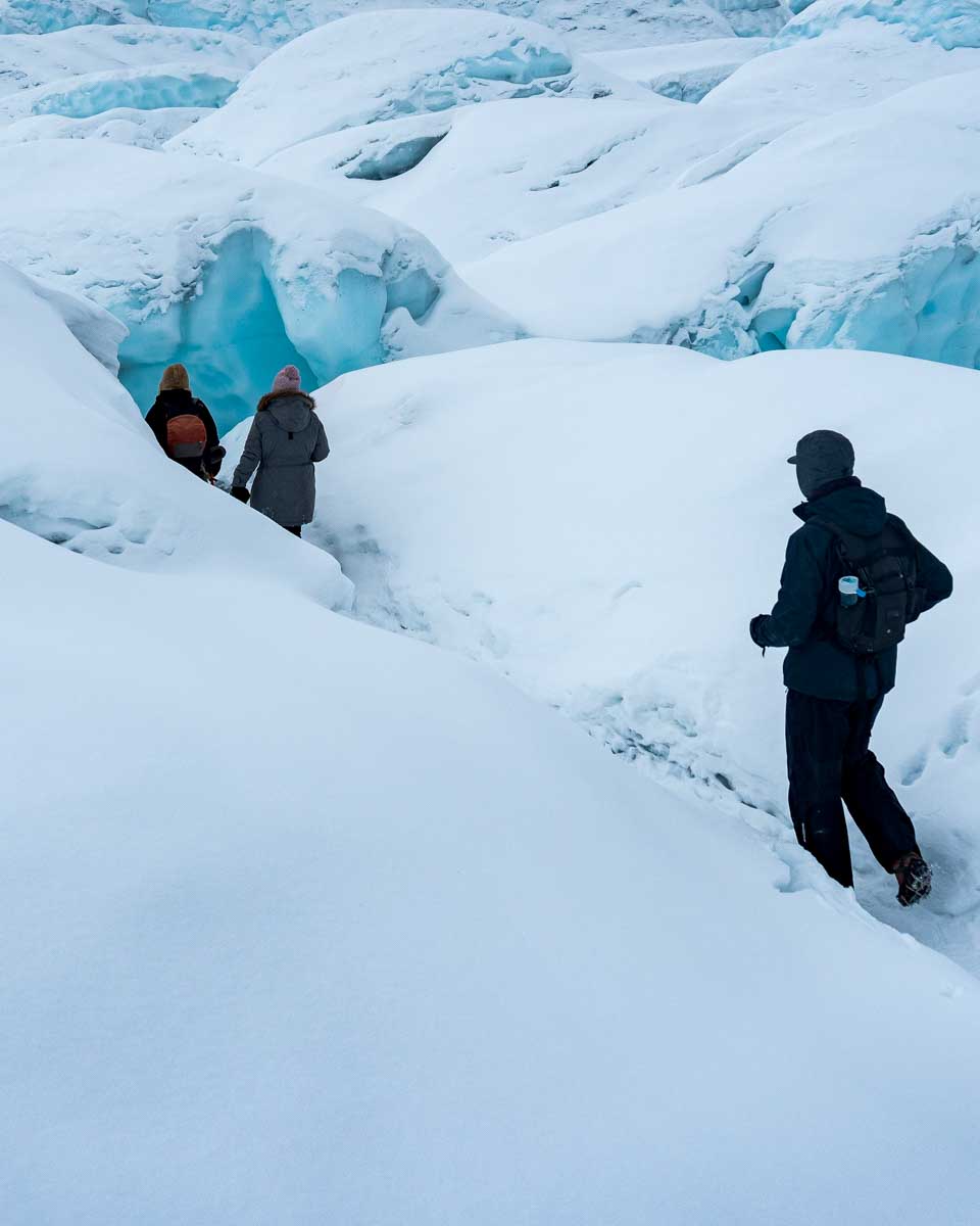 People-walk on the Juneau Icefield Alaska