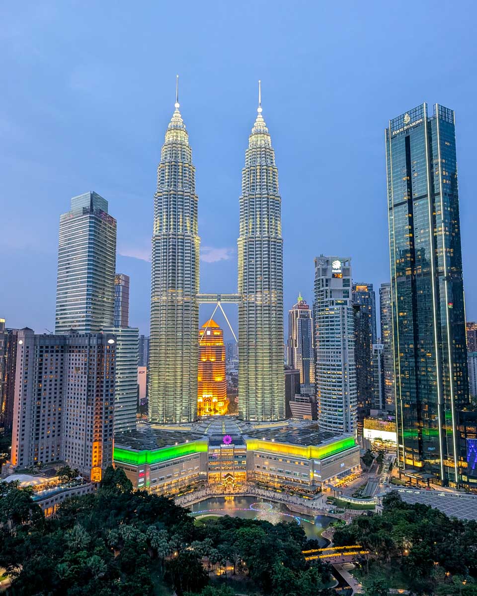 Petronas Towers seen from Skybar at Traders Hotel in Kuala Lumpur Malaysia (2)