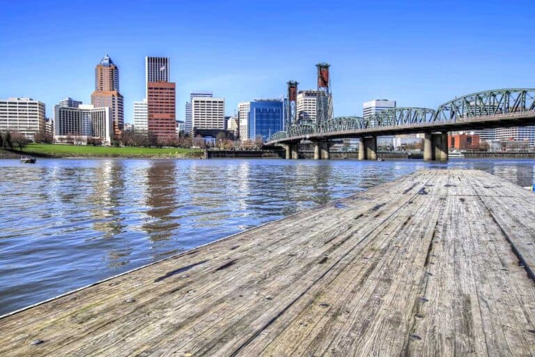 Portland Oregon Skyline from the Docks