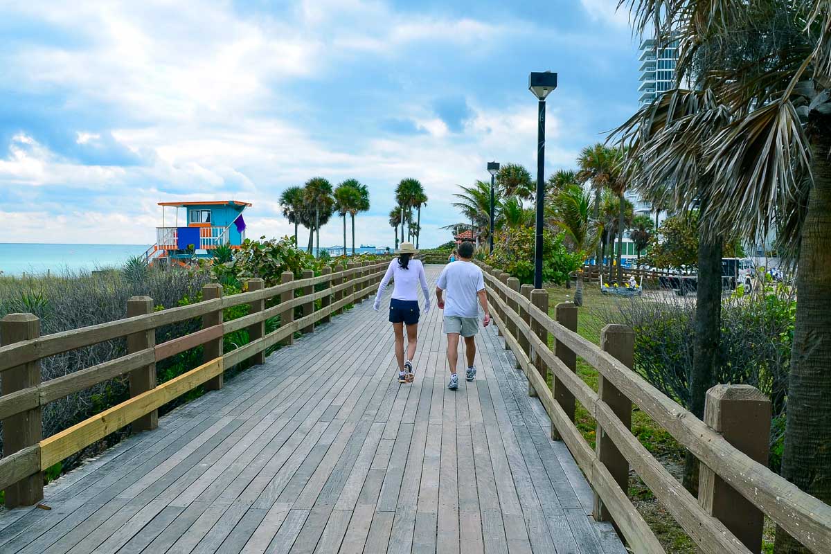 The Miami Beach Boardwalk in Miami Florida