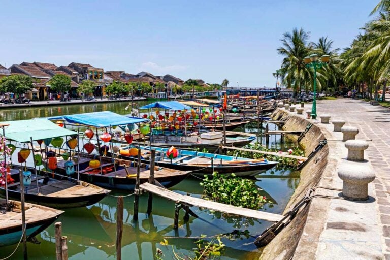 Tourist pier in Hoi An ancient town, Vietnam