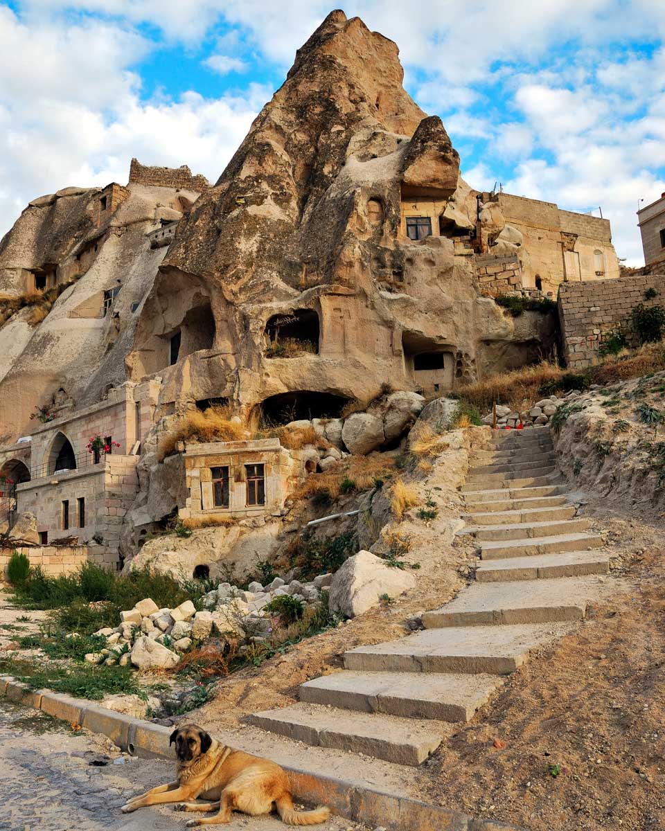 Uçhisar Castle in Cappadocia, Turkey