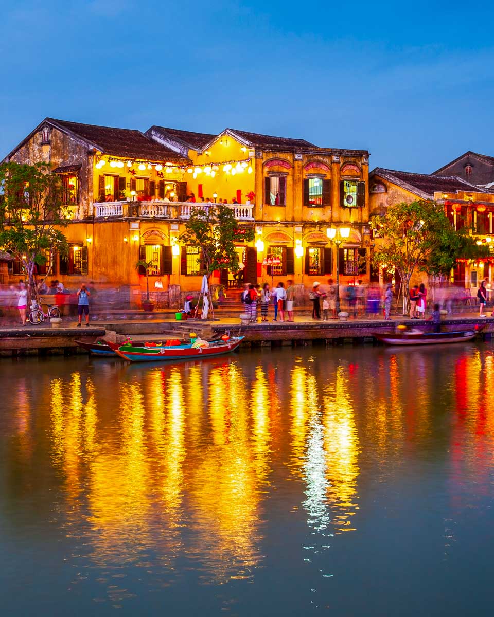 Walking through Hoi An Ancient Town at night Vietnam