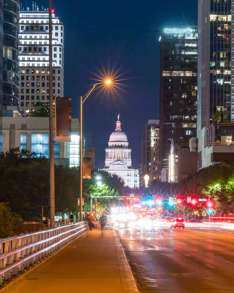 Austin, Texas Capitol Building from the Congress Avenue Bridge