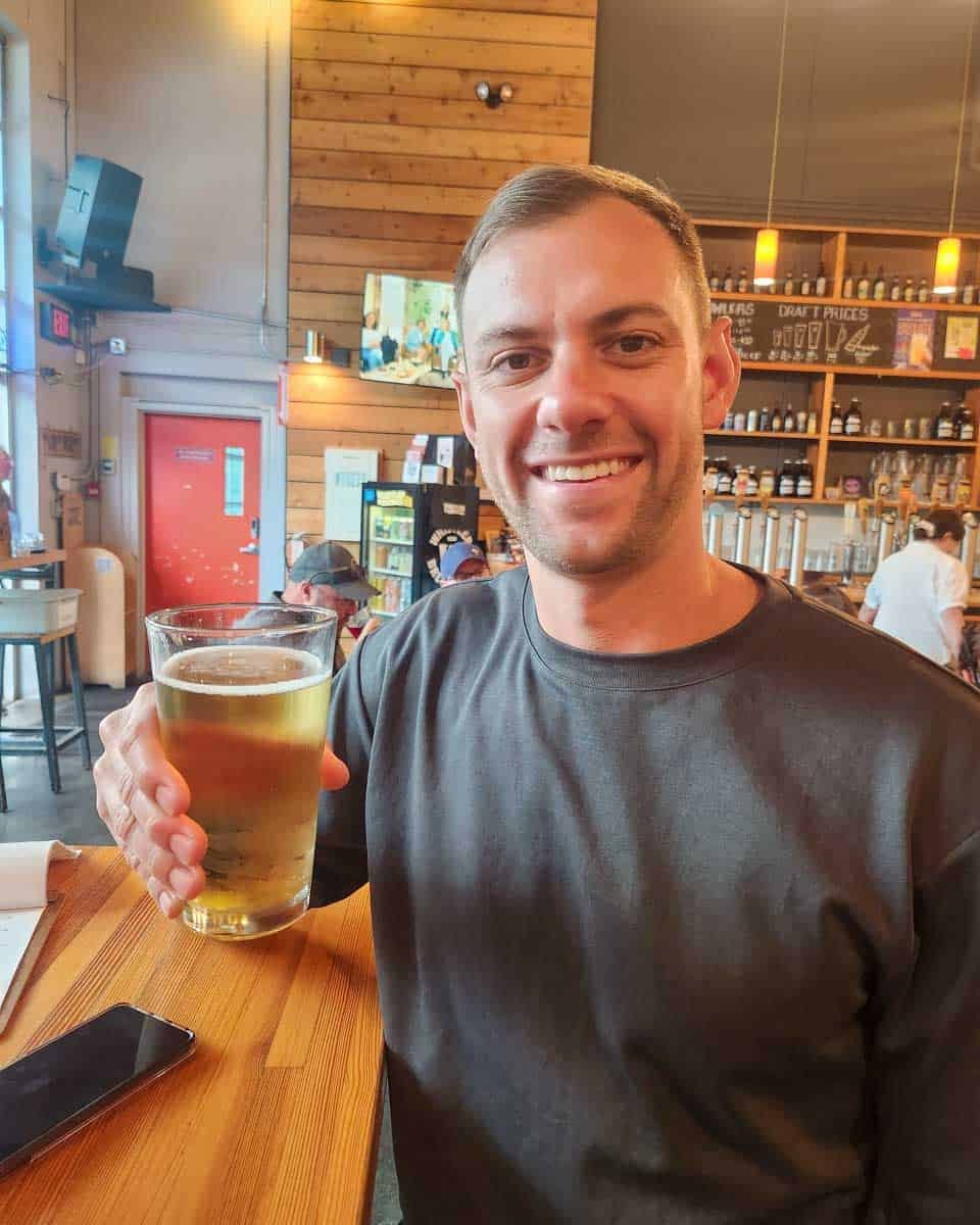 Daniel drinks craft beer in Austin Texas