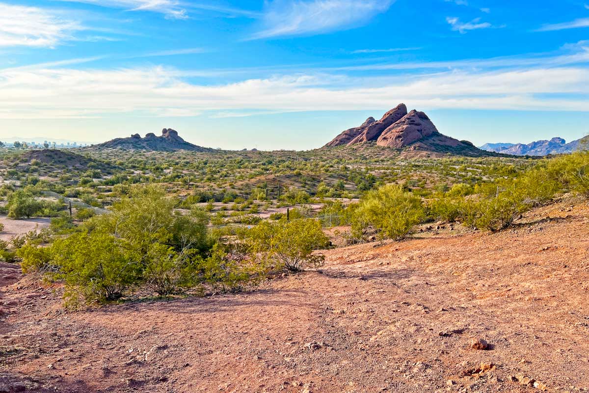 Desert view beside Hole in the Rock in Papago Park near Scottsdale Phoenix Arizona