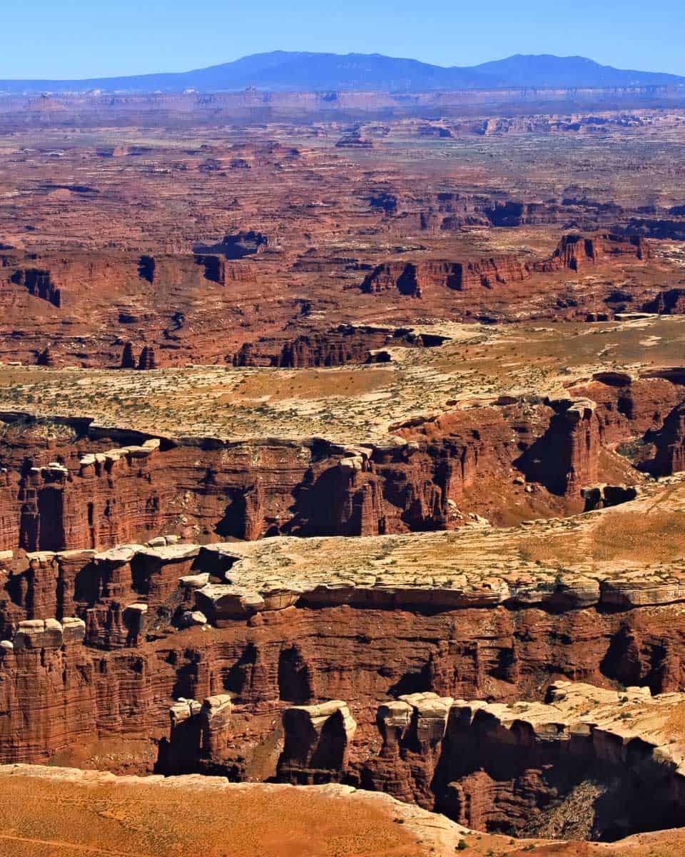 Grand View Point Overlook in Canyonlands National Park seen near Moab Utah