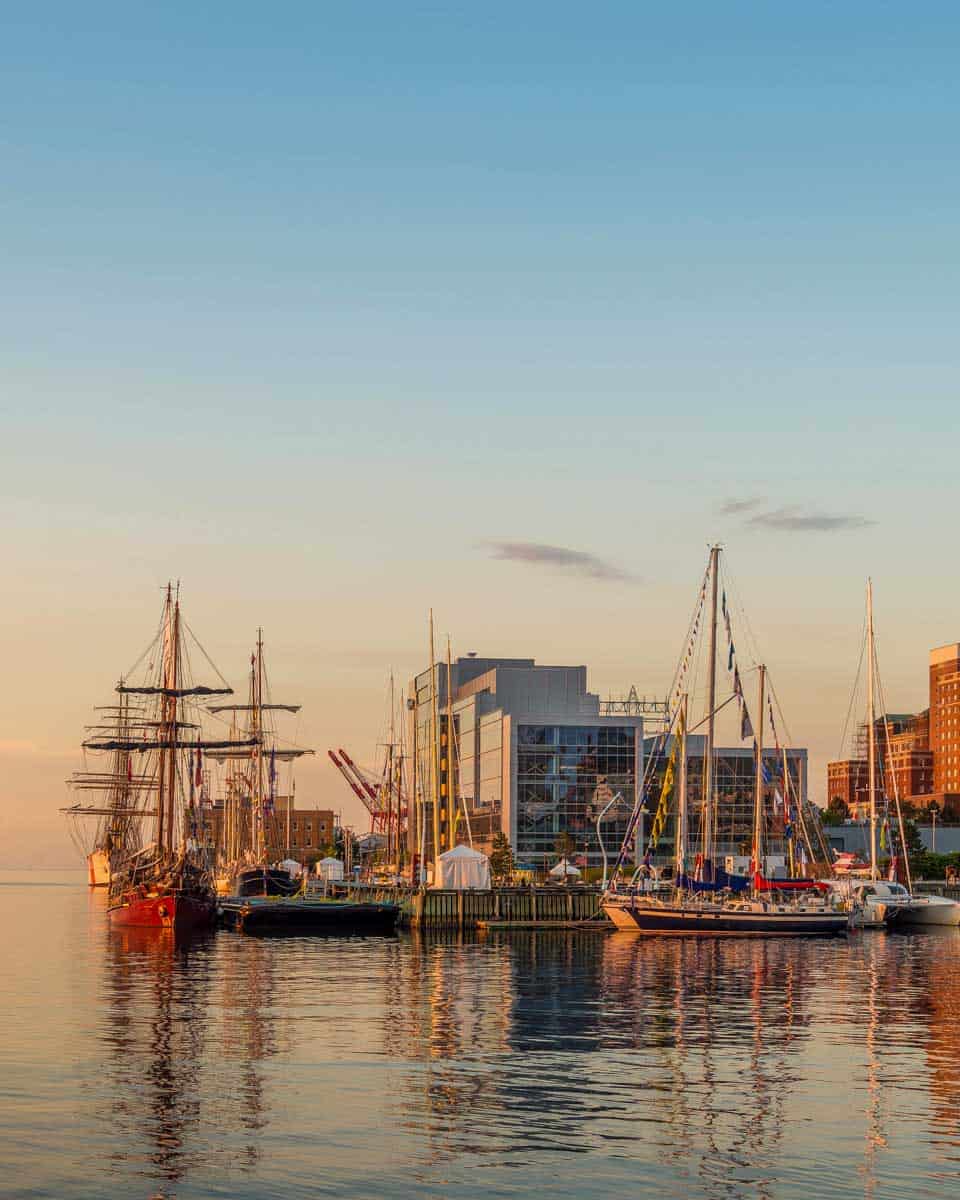 Halifax Nova Scotia wateerfront in the early morning