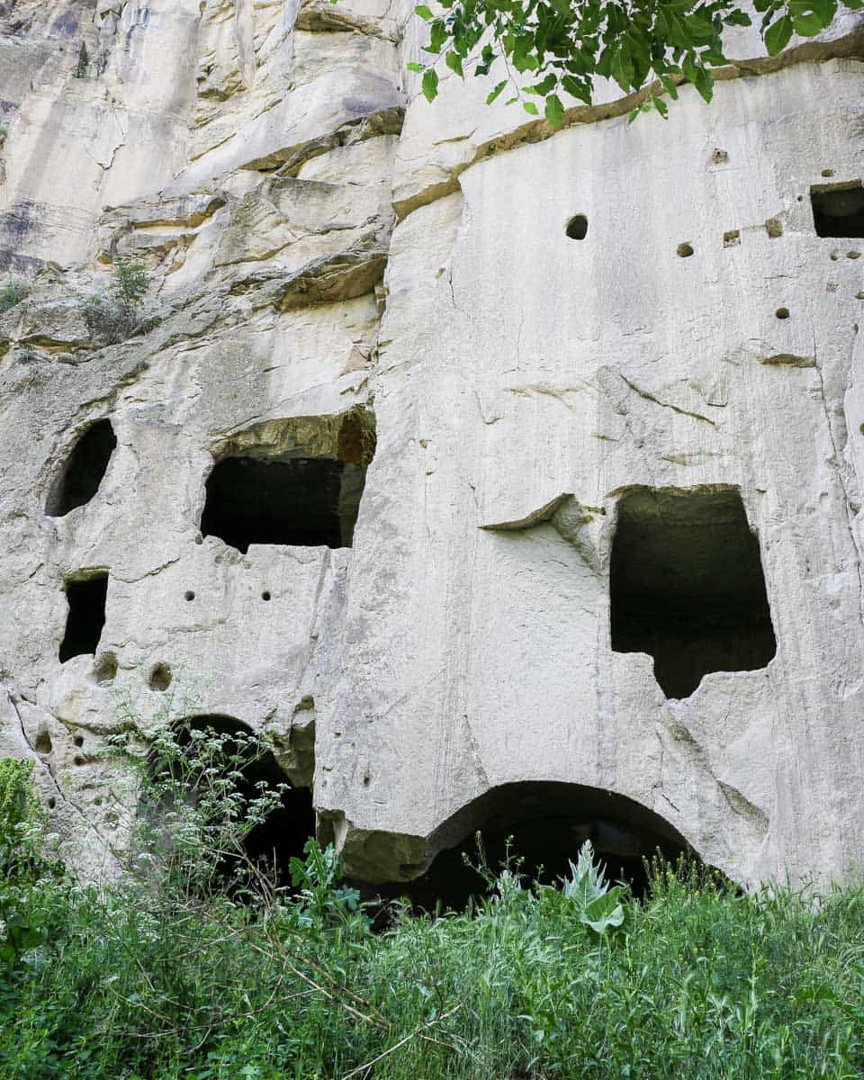Handmade Caves in Ihlara Valley, Turkey on a tour from Cappadocia