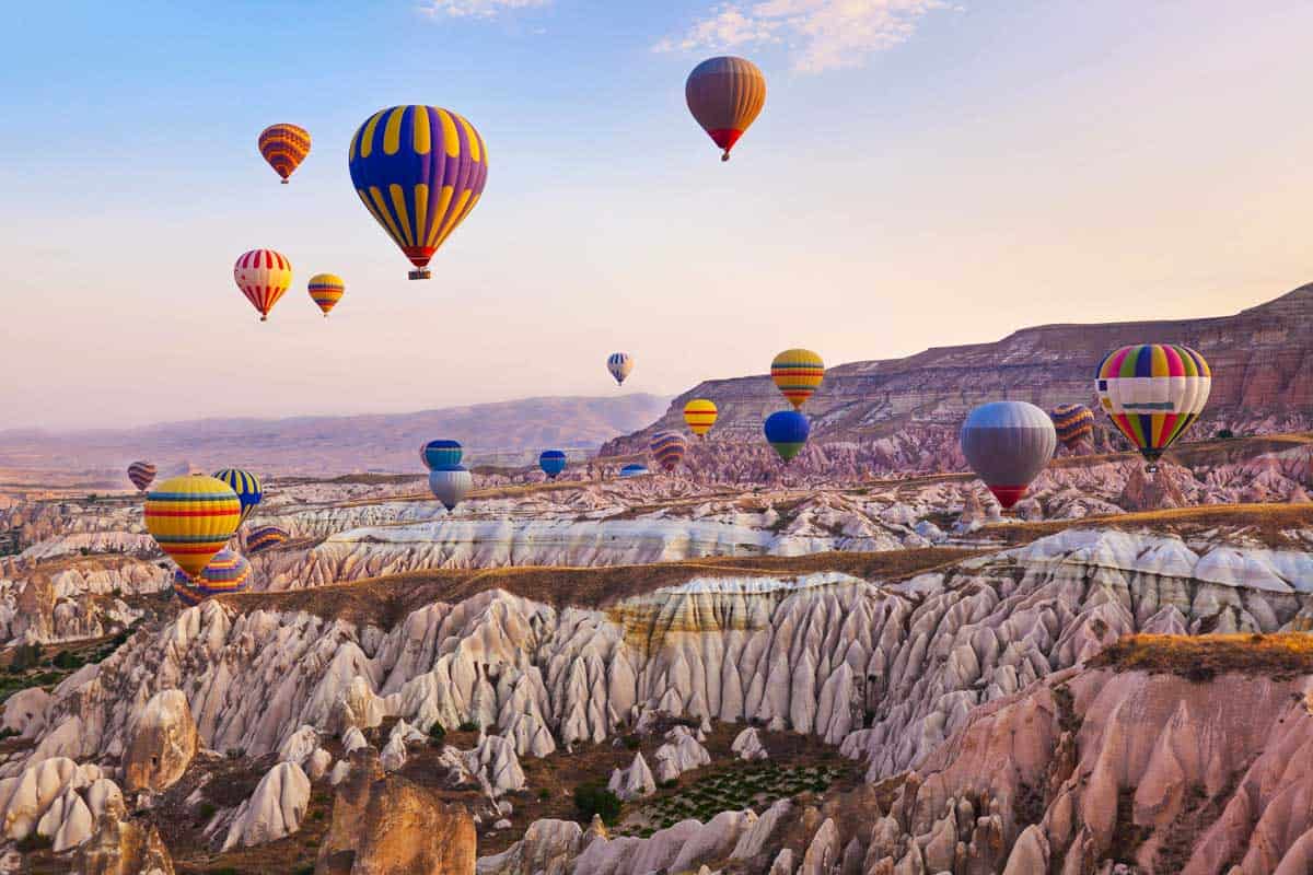 Hot air balloons at sunrise in Cappadocia Turkey 1 (5)