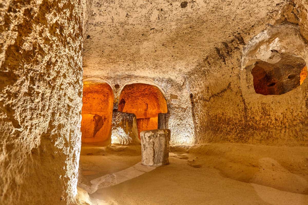 Kaymakli Underground City seen in Cappadocia Turkey