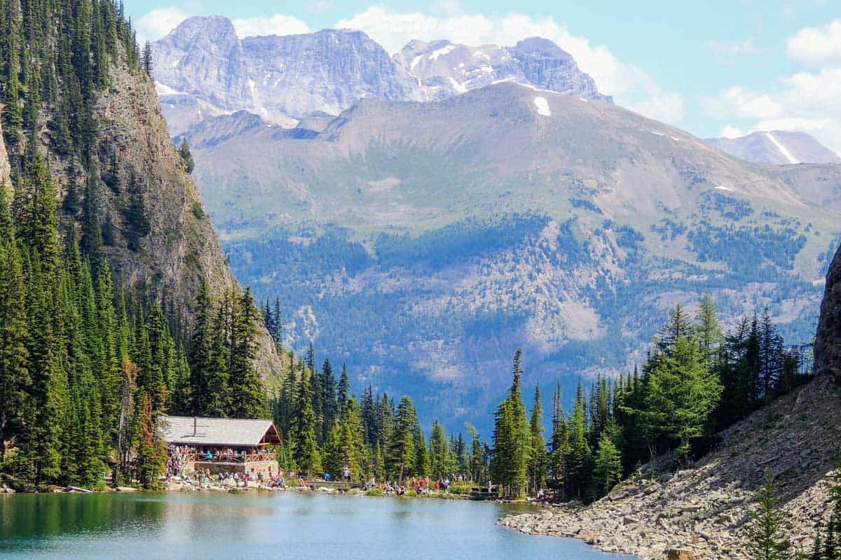 Lake Agnes Tea House seen obn a hike near Lake Louise BC Canada