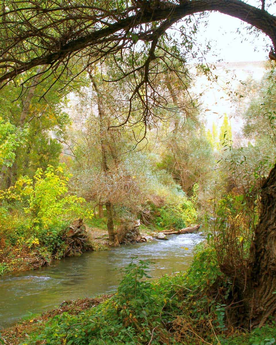 Melendiz river in Ihlara Valley seeen on a tour from Cappadocia Turkey