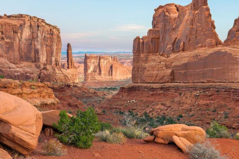 Park Avenue in Arches National Park near Moab Utah