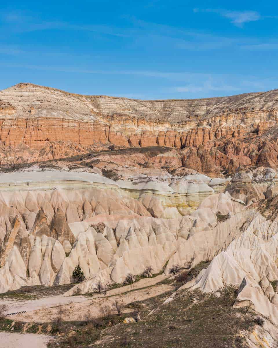 Red Valley and Rose Valley of Goreme in Cappadocia Turkey