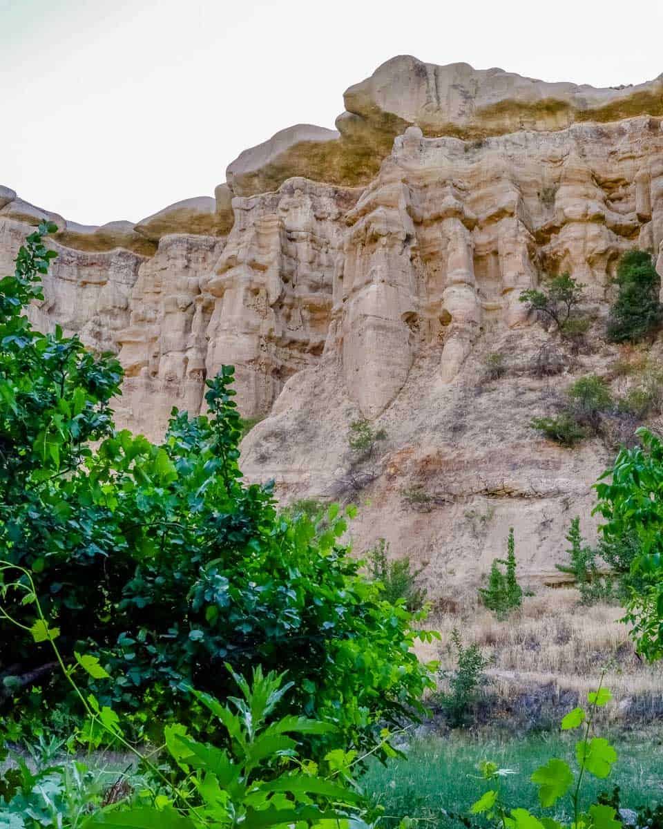 Rock formations in Pigeon Valley near Cappadocia Turkey