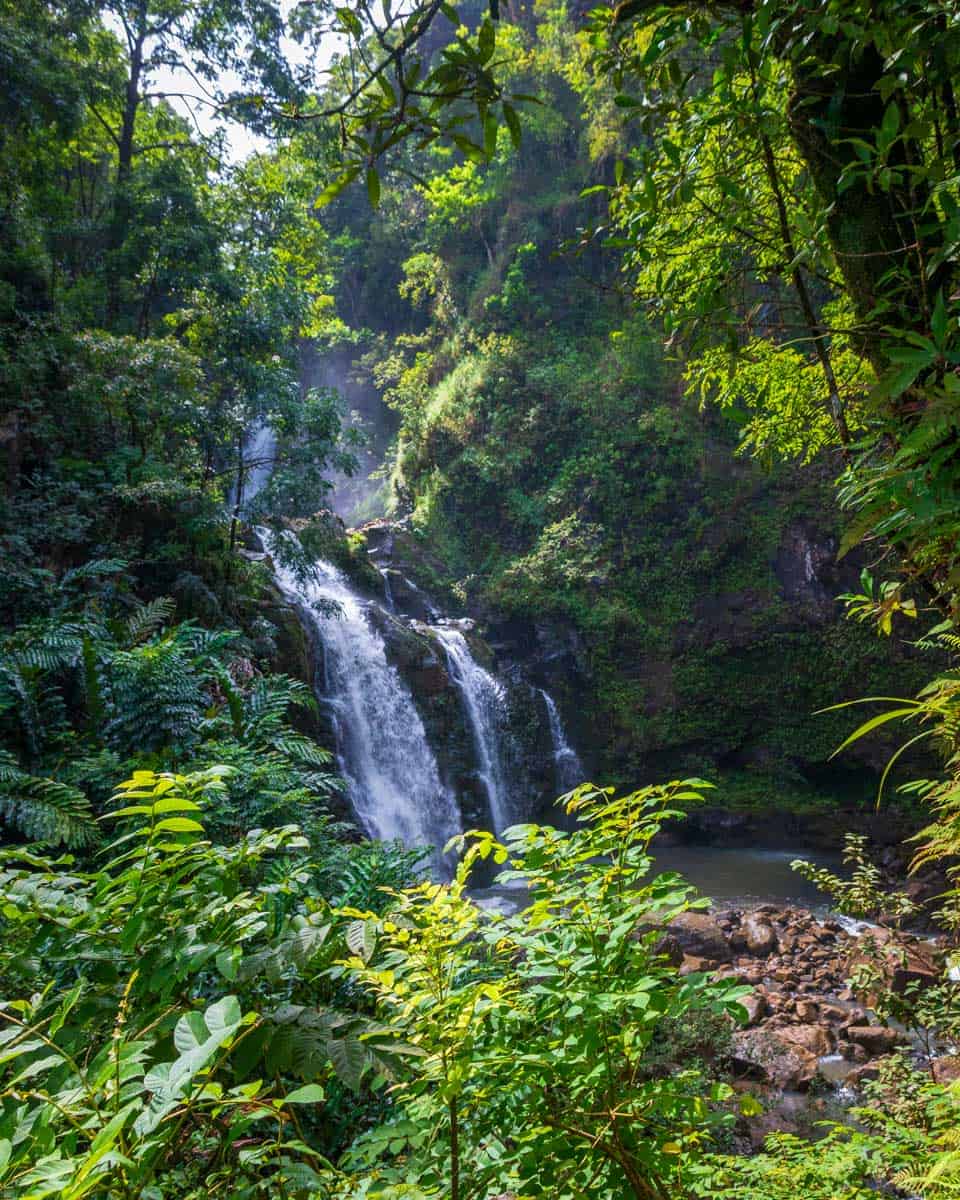 Upper Waikani Falls on the Road to Hana in Maui Hawaii