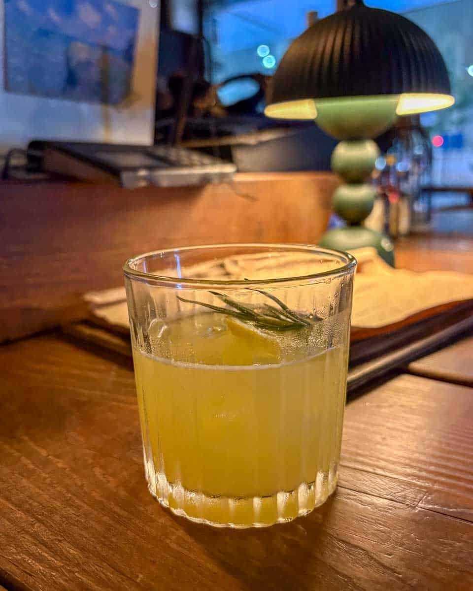 A cocktail at Maja in Hongdae at night in South Korea